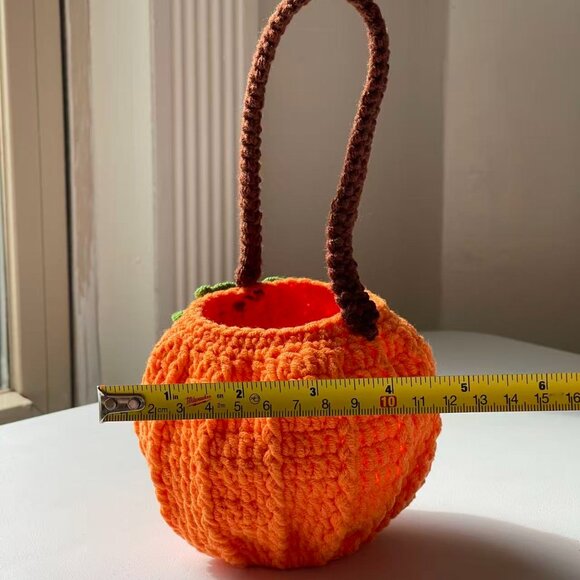 Handmade Crochet Pumpkin Mini Handbag - Picture 7 of 7